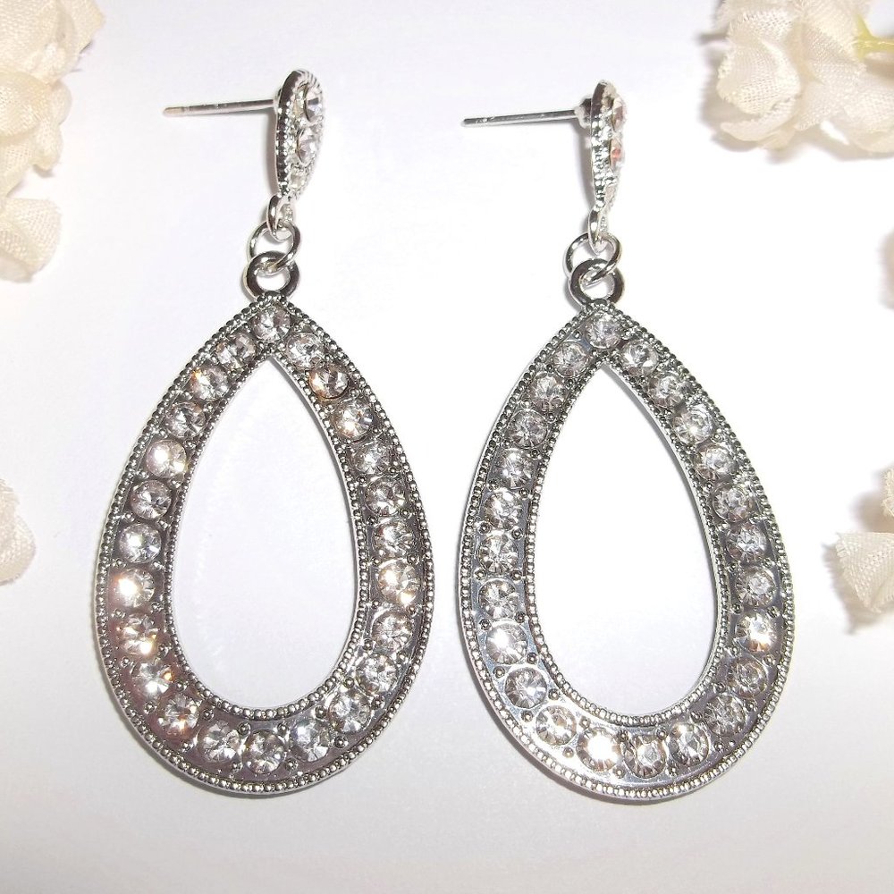 Pre-owned Earrings Faux Diamond Silver Post Stud Earrings Earring Earring A074